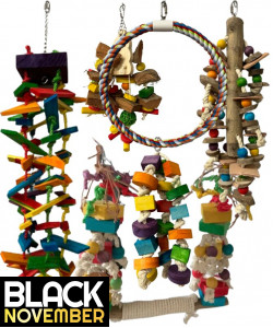 .NEW 6 x The Big One Parrot Toy Pack - African Grey, Macaw, Cockatoo etc - RRP £138.94